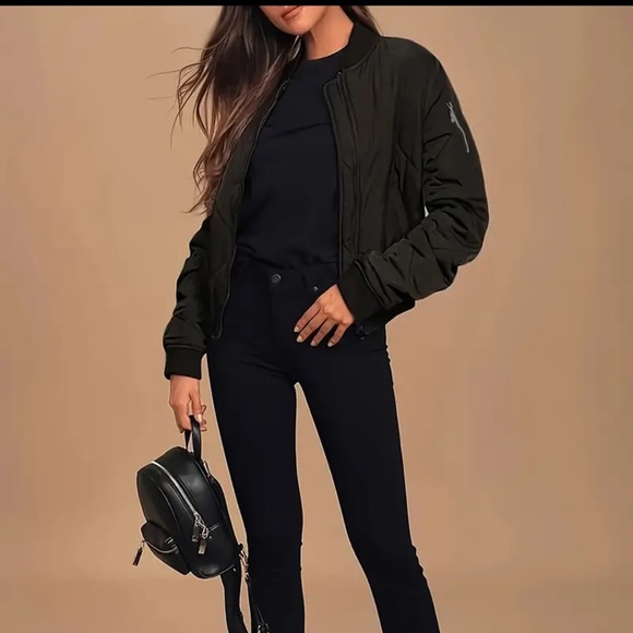 Zip-up Quilted Puffy Coat, Casual Thermal Long Sleeve Pockets Coat - Picture 4 of 6